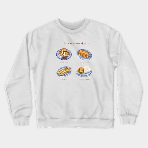 Taiwanese Breakfast Illustration❤️ Crewneck Sweatshirt by Rose Chiu Food Illustration